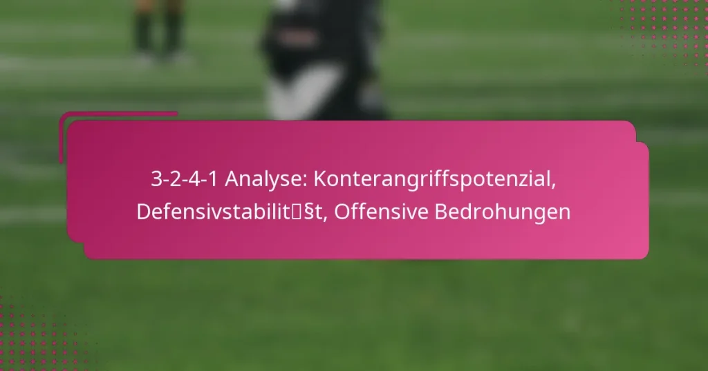 3-2-4-1 Analyse: Konterangriffspotenzial, Defensivstabilität, Offensive Bedrohungen