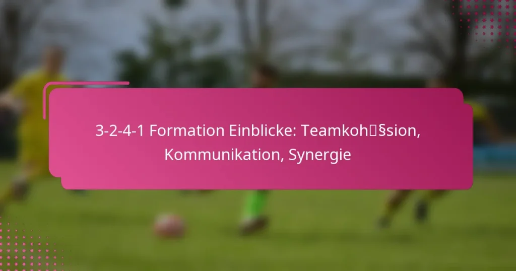 3-2-4-1 Formation Einblicke: Teamkohäsion, Kommunikation, Synergie
