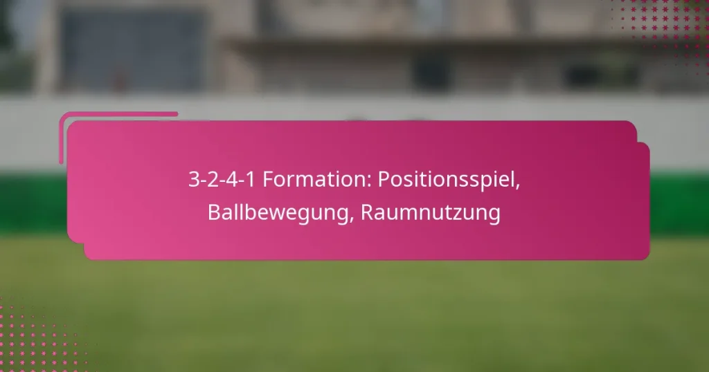 3-2-4-1 Formation: Positionsspiel, Ballbewegung, Raumnutzung