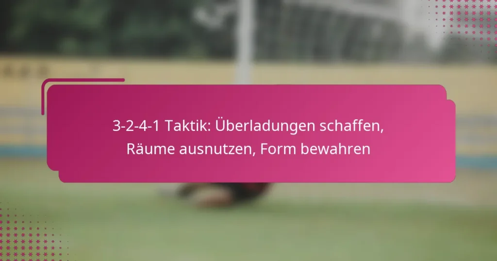 3-2-4-1 Taktik: Überladungen schaffen, Räume ausnutzen, Form bewahren