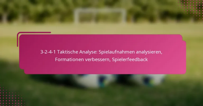3-2-4-1 Taktische Analyse: Spielaufnahmen analysieren, Formationen verbessern, Spielerfeedback