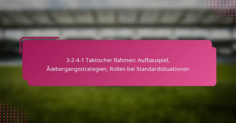 3-2-4-1 Taktischer Rahmen: Aufbauspiel, Übergangsstrategien, Rollen bei Standardsituationen