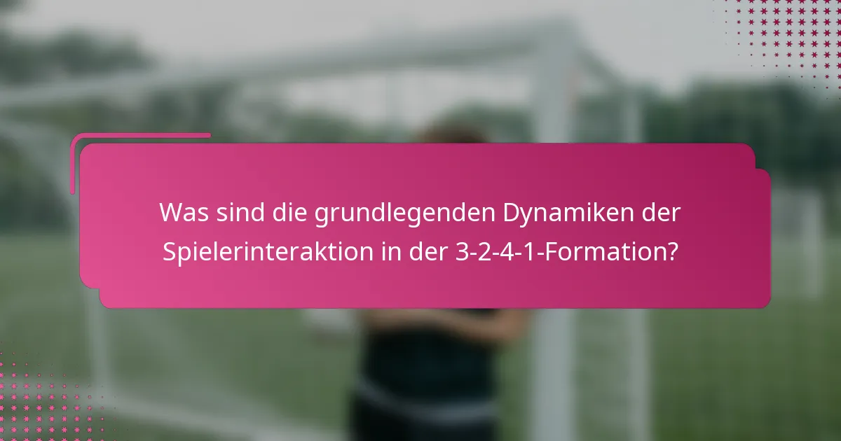 Was sind die grundlegenden Dynamiken der Spielerinteraktion in der 3-2-4-1-Formation?