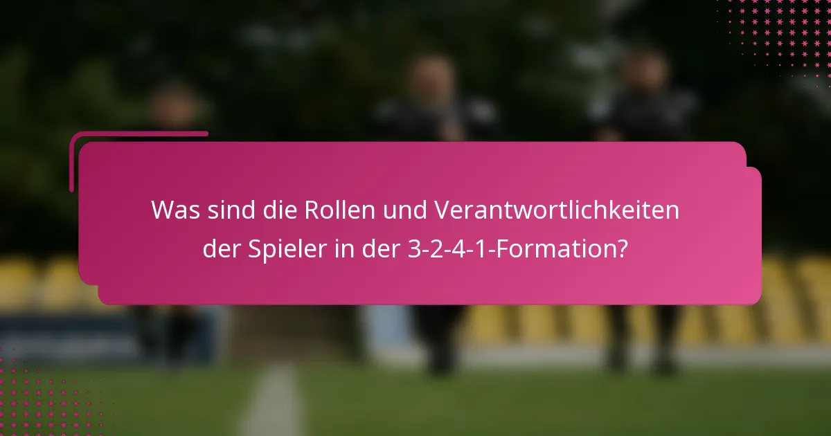 Was sind die Rollen und Verantwortlichkeiten der Spieler in der 3-2-4-1-Formation?