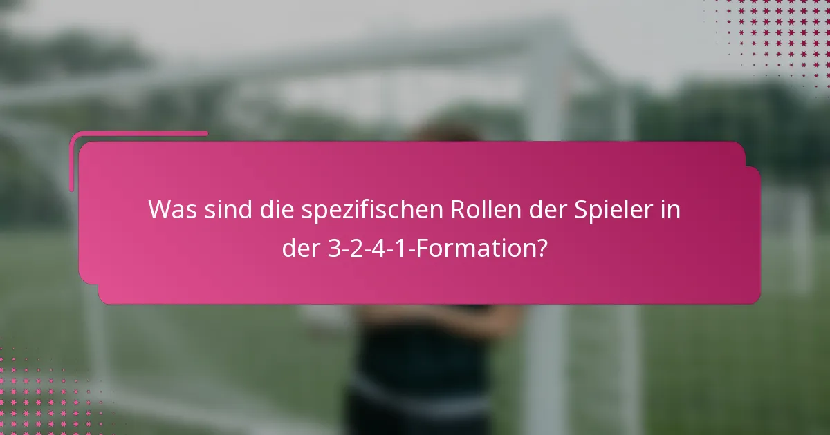 Was sind die spezifischen Rollen der Spieler in der 3-2-4-1-Formation?