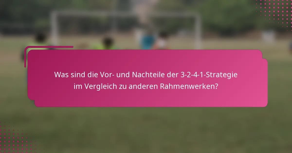 Was sind die Vor- und Nachteile der 3-2-4-1-Strategie im Vergleich zu anderen Rahmenwerken?