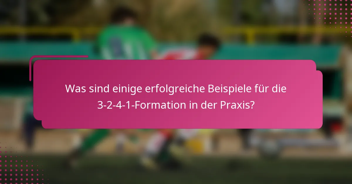 Was sind einige erfolgreiche Beispiele für die 3-2-4-1-Formation in der Praxis?