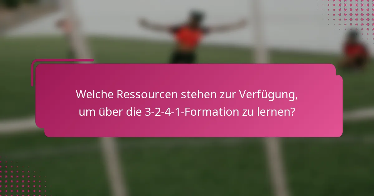Welche Ressourcen stehen zur Verfügung, um über die 3-2-4-1-Formation zu lernen?