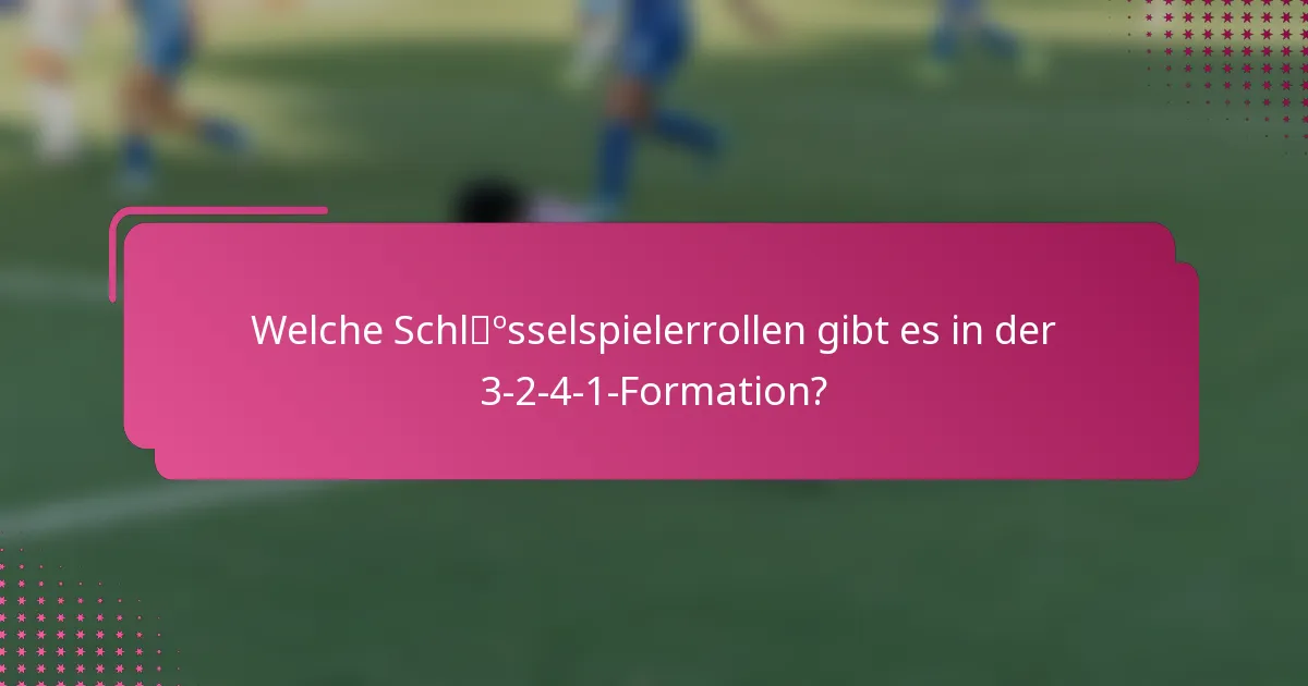Welche Schlüsselspielerrollen gibt es in der 3-2-4-1-Formation?
