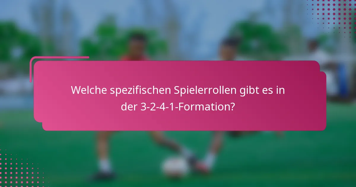 Welche spezifischen Spielerrollen gibt es in der 3-2-4-1-Formation?