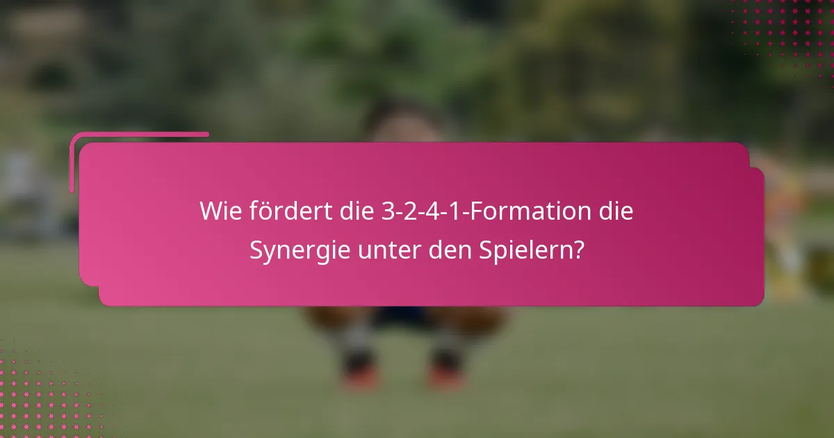 Wie fördert die 3-2-4-1-Formation die Synergie unter den Spielern?
