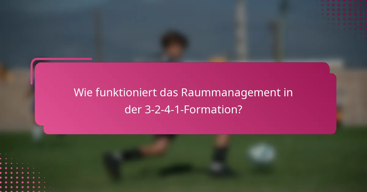 Wie funktioniert das Raummanagement in der 3-2-4-1-Formation?