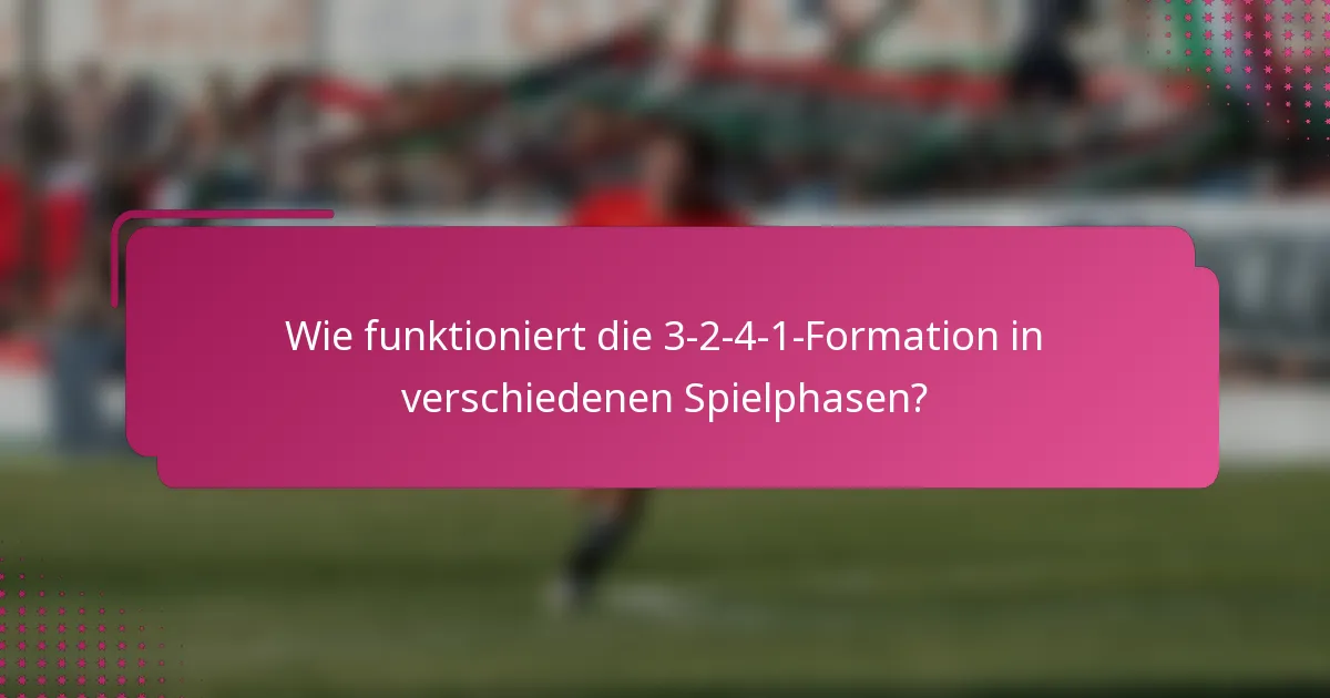 Wie funktioniert die 3-2-4-1-Formation in verschiedenen Spielphasen?