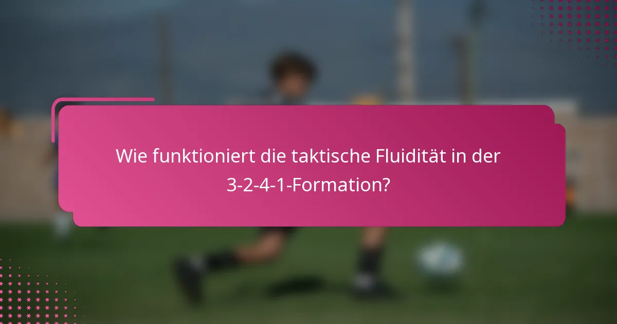 Wie funktioniert die taktische Fluidität in der 3-2-4-1-Formation?