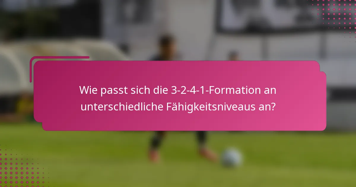 Wie passt sich die 3-2-4-1-Formation an unterschiedliche Fähigkeitsniveaus an?